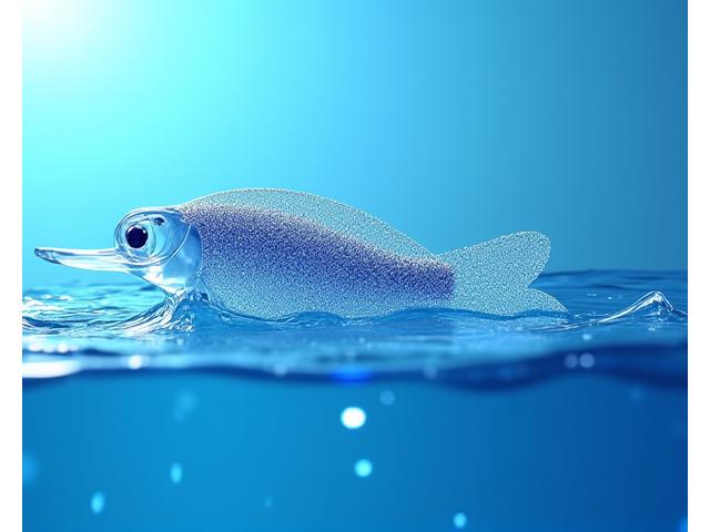 水中での鉱物粒子配置による振動増幅の科学的イラストレーション